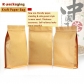 5 pcs Food Grade Quad Seal Kraft Bag With Zipper Paper Snack Packaging Bag Supplies